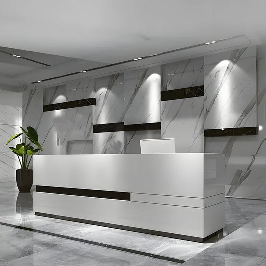 受付カウンター オフィス受付 エントランス受付 カウンターテーブル カウンター 引き出し付き 焼付塗装 ホワイト カスタマイズ可能 JDT-053