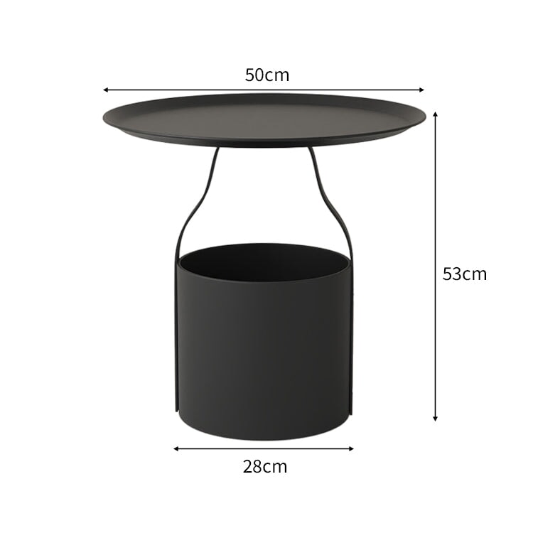金属製　耐久性　収納スペース　転び止め設計　持ち上げ　テーブル　サイドテーブル　コンパクト　シンプル　実用　ブラック　ホワイト　SNZ-C052 　chickagu