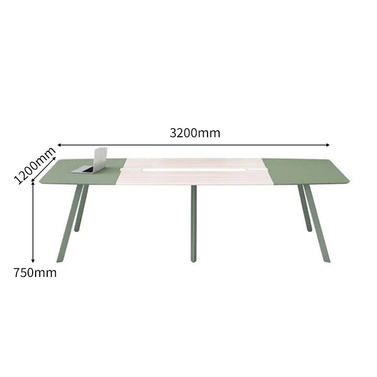 会議用テーブル　ミーティングテーブル　会議テーブル　会議室　長机　ワークテーブル　スチール脚　焼付塗装　配線穴付き　シンプル　グリーン　カスタマイズ可能　CHICKAGU