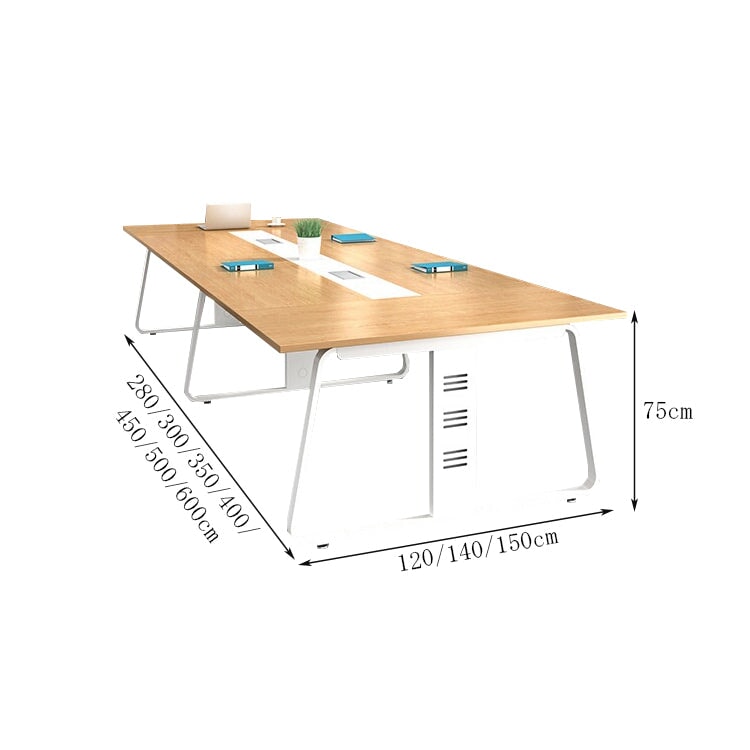 研修用テーブル　商談テーブル　会議室　大サイズ　パーティクルボード　耐水性　スチールフレーム　安定性　高耐荷重　配線ボックス　清潔感　モダン　シンプル chickagu