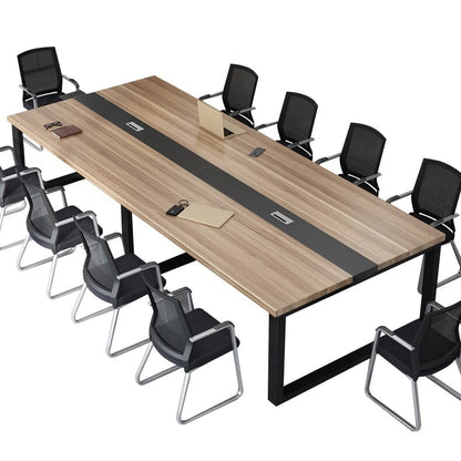 ミーティングテーブル　会議テーブル　会議用テーブル　シンプル　モダン　ロの字脚　スチール脚　ワイヤリングBOX　メラミン化粧板   HYZ-414