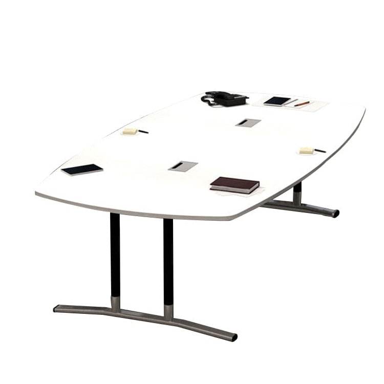 会議テーブル　ミーティングテーブル　長方形テーブル　ワーキングデスク　木目調　配線ボックス付き　角丸　T字型脚　ブラック　ホワイト　シンプル　カスタマイズ可能　CHICKAGU