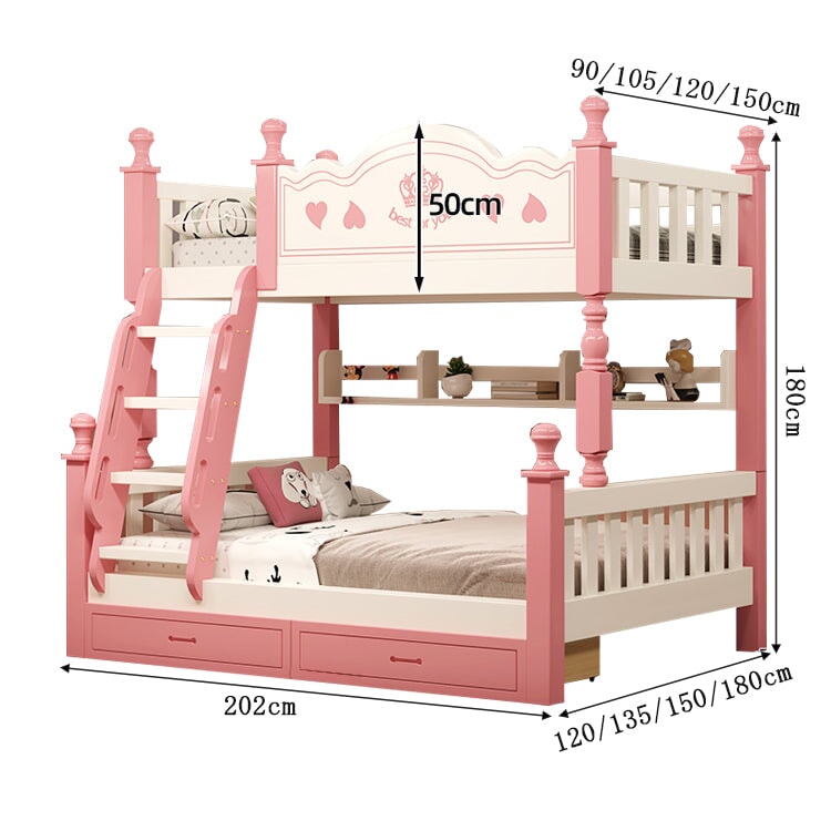 ２段ベッド　２段　ベッド　子供用　分割可能　天然木　ベッドガード　安全なはしご　引き出し付き階段　すのこ　収納ラック　機能的　使い勝手　SCC-C026  chickagu
