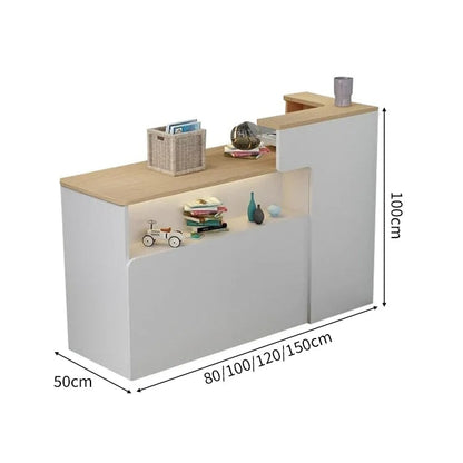 会社用　業務用　収納機能　角丸　木製受付カウンター　レセプションデスク　レジカウンター　受付カウンター　エントランス受付　シンプル　ホワイト　カスタマイズ可能　JDT-C014　chickagu