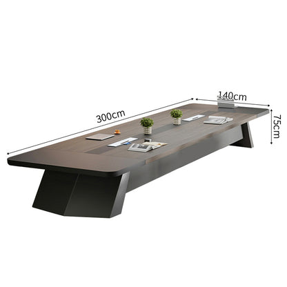 会議テーブル　ミーティングテーブル　会議室用テーブル　R加工　安定感　エコ素材　配線ボックス　木目調　スタイリッシュ　カスタマイズ可能　SL-HYZ-037