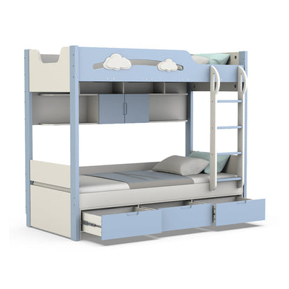 二段ベッド　木製二段ベッド　シンプルな二段ベッド　キッズ二段ベッド　メタル二段ベッド　かわいい　爽やか　階段　はしご　収納棚　引き出し　収納力　天然木　ラバーウッド　カスタマイズ可能　SCC-S022