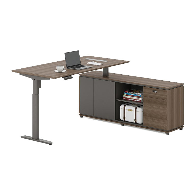 オフィスデスク　ワークデスク　事務デスク　デスク　広々とした天板　ダイヤル錠付き　コントロールパネル付き　厚みのある補強梁　マホガニー　機能的　BGZ-C112