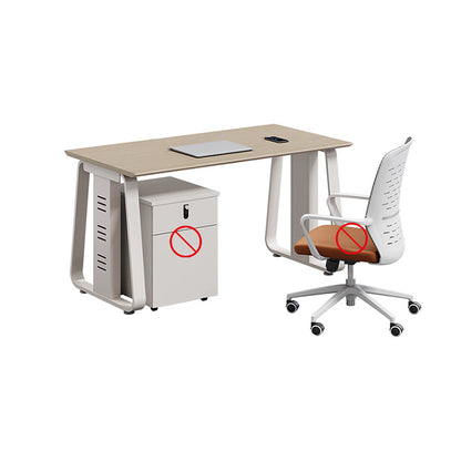 作業机　事務机　木製オフィスデスク　パーティション　サイドキャビネット　エコ板材　オフィスデスク　クリーム系　木目調　SL-BGZ-040