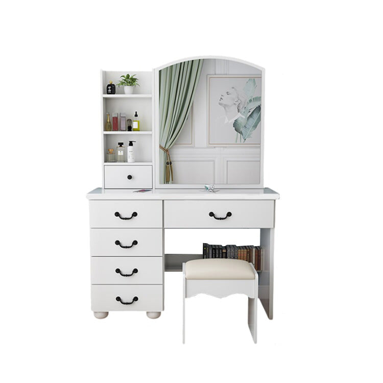 ドレッサー　鏡台　化粧台　鏡　ミラー　明るさ調整　三段階　収納　棚　引き出し　エコ板材　スツール　ウレタン　ＰＵレザー　オシャレ　上質　使い勝手　HZT-C006