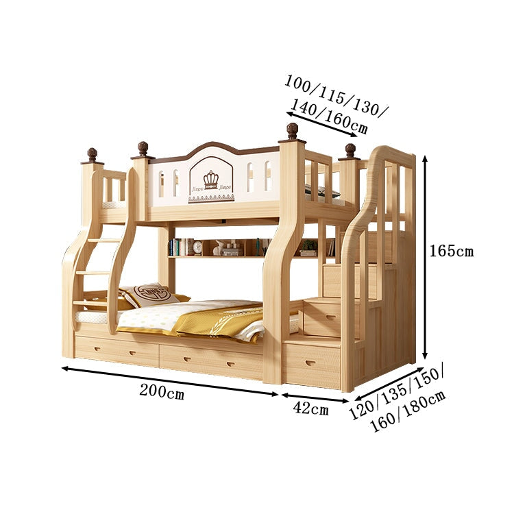 二段ベッド　ベッド　子供用　エコ板材　天然パイン材　ベッドガード　はしご　階段付き　クローゼット　引き出し　収納棚　使い勝手　耐久性　安全性　CHICKAGU