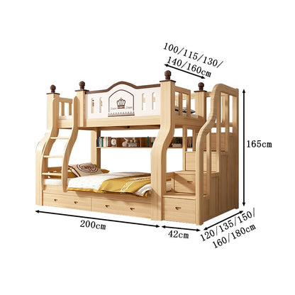 二段ベッド　ベッド　子供用　エコ板材　天然パイン材　ベッドガード　はしご　階段付き　クローゼット　引き出し　収納棚　使い勝手　耐久性　安全性　CHICKAGU