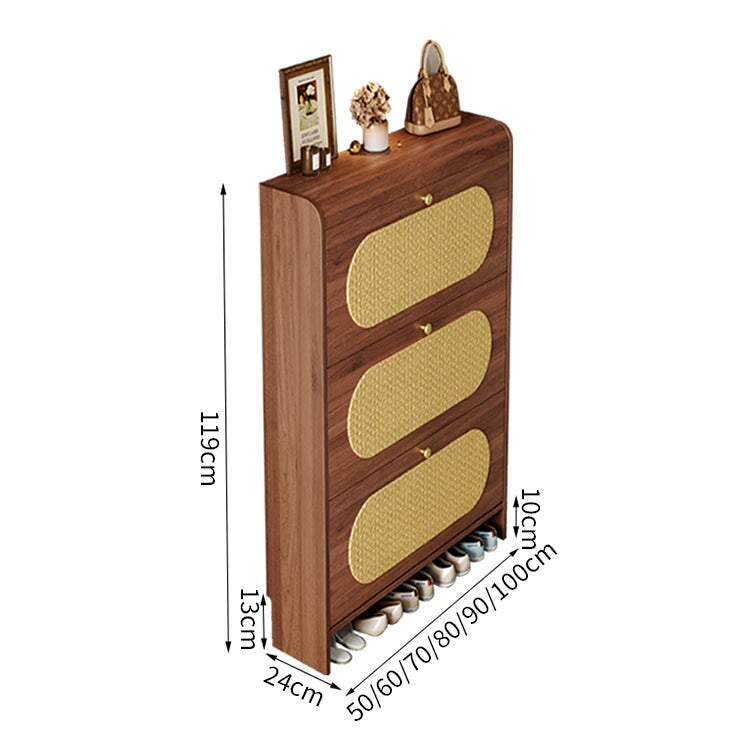 シューズボックス　下駄箱　玄関収納　靴収納　多段式　分類収納　藤編み模様の革　巾木よけ　下開き扉　実用　コンパクト　ロトロ　XG-C059　chicakagu