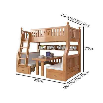 二段ベッド　ベッド　天然木　子供用　すのこ　丈夫　高耐荷重　安定性　階段　収納　引き出し　分類収納　カスタマイズ可能　CHICKAGU