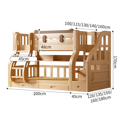 ベッド　２段　２段ベッド　子供用　ベッドガード　収納ラック　引き出し　大容量　太い角柱　はしご　階段　取っ手付き　押し入れすのこ　頑丈　安定　実用　カスタマイズ可能　SCC-C027　chickagu