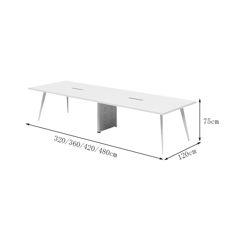 会議テーブル　大型会議テーブル　ミーティング　配線ボックス　広い天板　スチールフレーム　安定性　厚み　エコ板材　ミニマル　洗練　実用　ホワイト　オーク chickagu