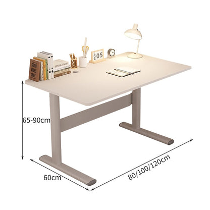 広い天板　昇降可能　引き出し　Ｔ字型脚　安定性　補強フレーム　デスク　学習デスク　パソコンデスク　シンプル　使いやすい　実用　ホワイト　SNZ-C025　chickagu