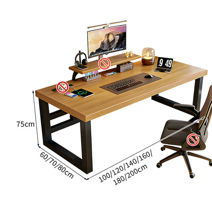 デスク　インドア　室内　パソコンデスク　天然木　広い天板　分厚い　モニター置き棚　炭素鋼フレーム　頑丈　口字型　安定性　落ち着き　重厚感　カスタマイズ可能　SNZ-C040