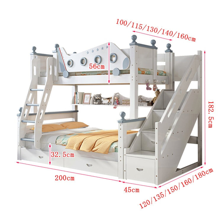 ２段ベッド　ベッド　子供用　天然木　チェリー材　耐久性　安定性　引き出し　フック　収納ラック　キャスター　ベッドガード　はしご　階段　デザイン性　SCC-C039　chickagu