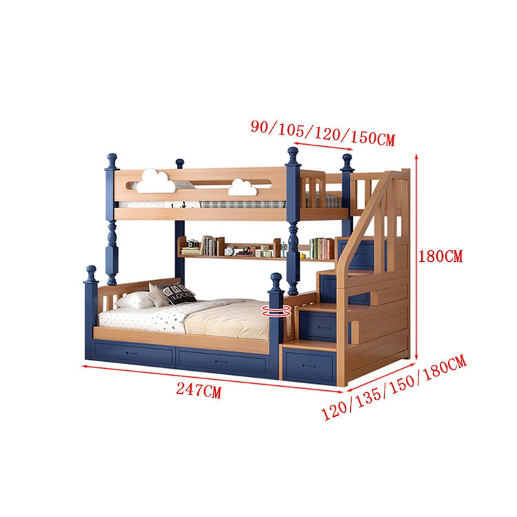 二段ベッド　ベッド　分離　子供用　すのこ　丈夫　高耐荷重　安定性　階段　収納　引き出し　分類収納　カスタマイズ可能　CHICKAGU