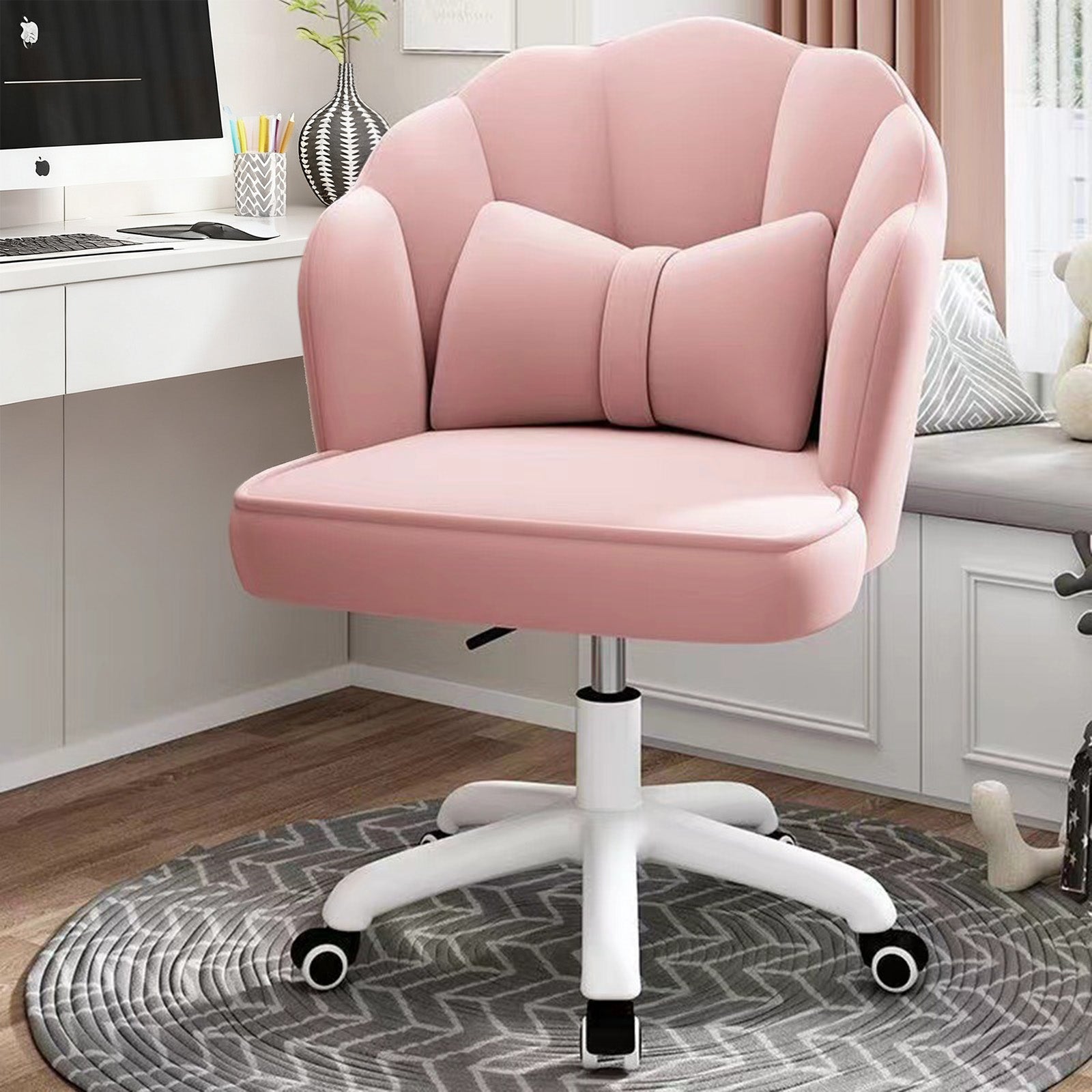 チェア　スタイリッシュ　モダン　かわいい　回転可能　昇降機能　肘掛け　背もたれ　チェアベース　キャスター付き　SNY-C074