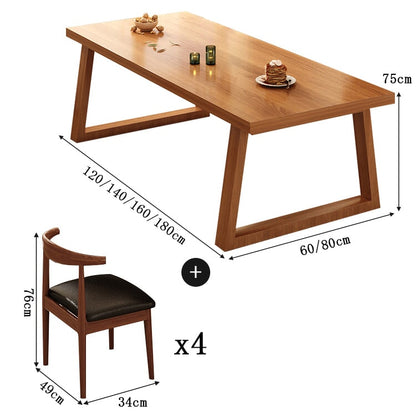ダイニングテーブル　ダイニング　テーブル　食事用　分厚い天板　台形構造　安定性　木目調　幅広い　重厚感　簡素　シック　CZ-C021