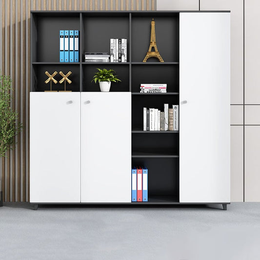 キャビネット オフィスキャビネット ディスプレイラック 本棚 収納ラック 収納棚 役員室用 書斎用 脚付き オープン収納 扉付き シンプル ホワイト カスタマイズ可能 chickagu