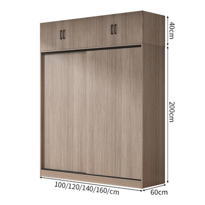 エコ板材　引き戸　物干し竿　上置き収納　多目的　大容量　分類収納　ワードローブ　壁面収納　クローゼット　木目調　落ち着き　実用　YG-C030