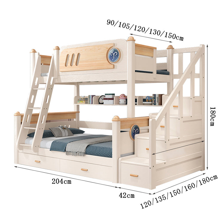 ２段ベッド　２段　ベッド　子供用　分割可能　天然木　ラバーウッド　ベッドガード　太い角柱　すのこ　通気性　取っ手付きはしご　引き出し　収納ラック　機能的　使い勝手　SCC-C036　chickagu