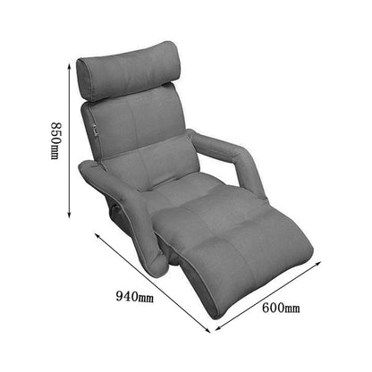 リクライニングチェア　座椅子　リネン生地　高密度ウレタンフォーム　シリコンフィル　ポケットコイル　ヘッドレスト　高通気　スチールフレーム　グレー　chickagu