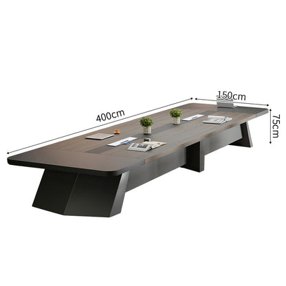 会議テーブル　ミーティングテーブル　会議室用テーブル　R加工　安定感　エコ素材　配線ボックス　木目調　スタイリッシュ　カスタマイズ可能　SL-HYZ-037