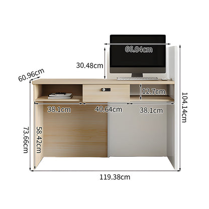 受付カウンター　店舗用受付カウンター　オフィス受付　カウンター　レジカウンター　無垢材　高級感　ナチュラル　MBS-JDT-3002