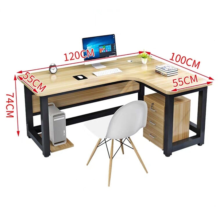 デスク　オフィスデスク　作業机　パソコンデスク　焼付塗装　L字型天板　幕板　滑り止め　シンプル　モダン  BGZ-457