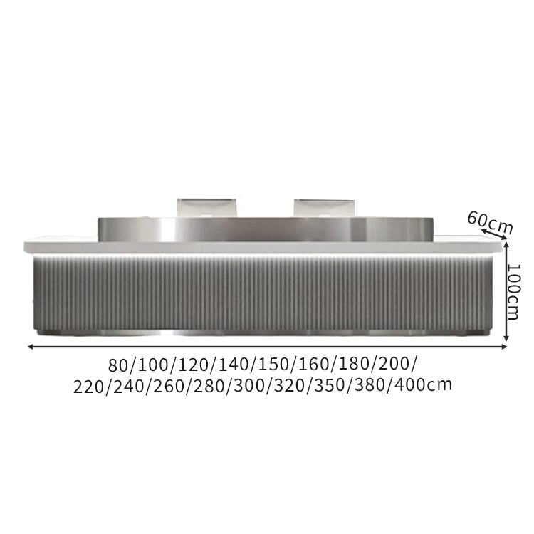 ステンレス鋼　LEDライト付き　モダン　受付カウンター　受付台　レジカウンター　カウンターテーブル　カウンター　シンプル　ホワイト　カスタマイズ可能　JDT-C051　chickagu