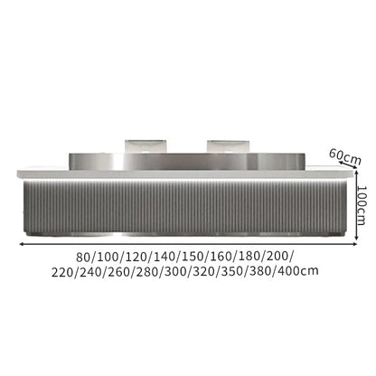ステンレス鋼　LEDライト付き　モダン　受付カウンター　受付台　レジカウンター　カウンターテーブル　カウンター　シンプル　ホワイト　カスタマイズ可能　JDT-C051　chickagu