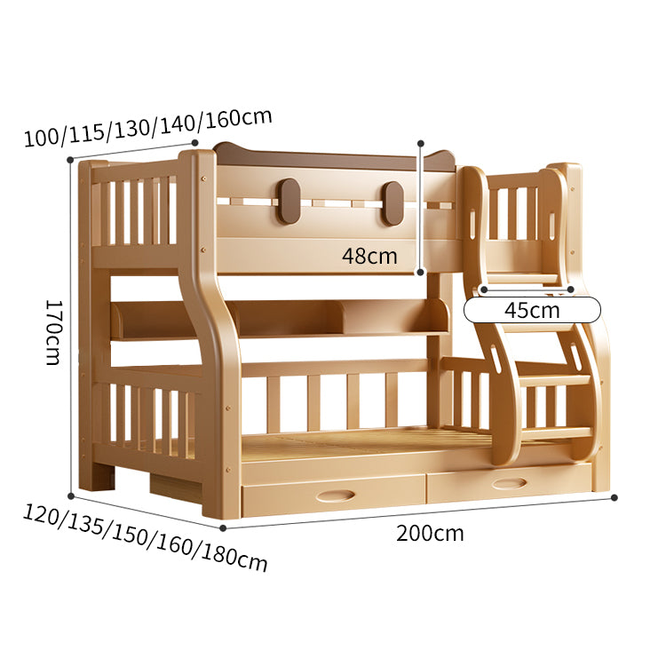 ベッド　２段　２段ベッド　子供用　ベッドガード　収納ラック　引き出し　大容量　太い角柱　はしご　階段　取っ手付き　押し入れすのこ　頑丈　安定　実用　カスタマイズ可能　SCC-C027　chickagu