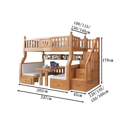 二段ベッド　ベッド　天然木　子供用　すのこ　丈夫　高耐荷重　安定性　階段　収納　引き出し　分類収納　カスタマイズ可能　CHICKAGU