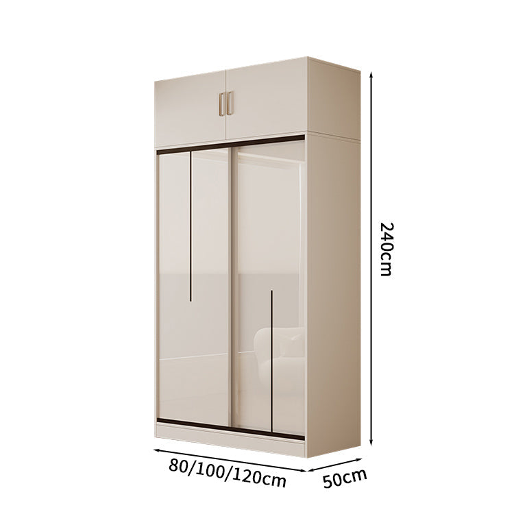 衣類収納ユニット　クローゼットキャビネット　衣類整理スペース　クローゼット　壁面収納　ワードローブ　洋服収納　エコ素材　分類収納　大容量　サイドキャビネット　引き違い戸　YG-S009