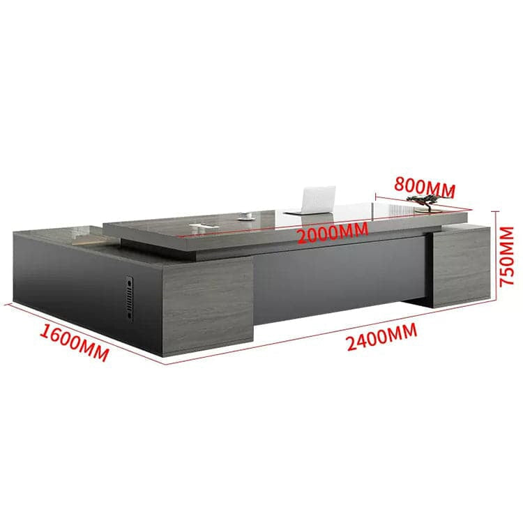 デスク　オフィスデスク　エグゼクティブデスク　社長机　事務机　作業机　幕板　サイドキャビネット 　配線穴　LBZ-412