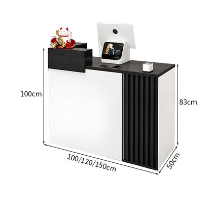 広い天板　厚み　上部天板　配線穴キャップ　収納　引き出し　オープン収納　メラミン化粧板　受付カウンター　受付台　カウンター　コンパクト　機能性　洗練　ナチュラル　ブラック　JDT-015