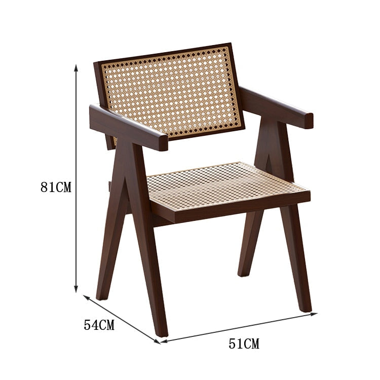 椅子 藤編み椅子 リビング 食卓椅子 いす 食事用 ラバーウッド 木製 肘掛け 三角構造 通気性 安全無臭 簡素 クラシック ナチュラル カ –  CHICKAGU