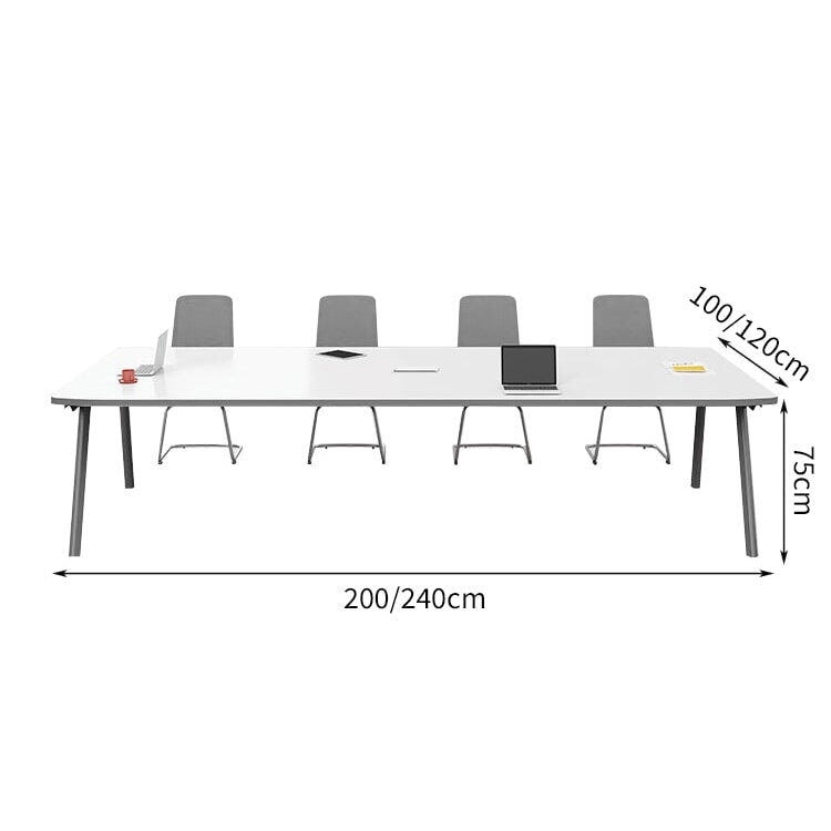厚い天板　配線ボックス　スチール脚　安定性　キャビネット　ダイヤル錠　会議テーブル　ミーティングテーブル　シンプル　すっきり　機能的　ホワイト　カスタマイズ可能　HYZ-C059