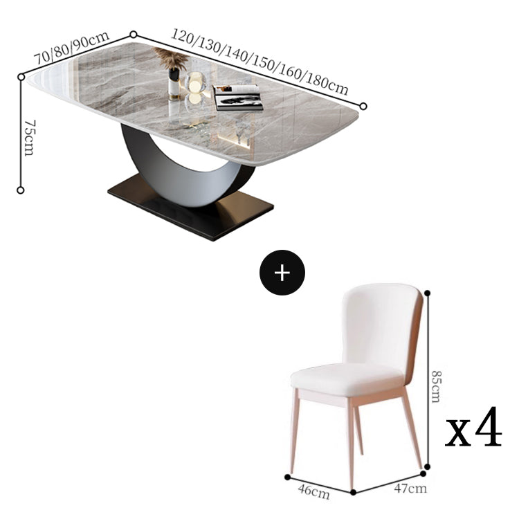 テーブル　ダイニングテーブル　ダイニング　チェア　セット　焼結石天板　耐久性　炭素鋼脚　Ｕ字型　安定性　角丸加工　シック　デザイン性　おしゃれ　CZ-C027   chickagu