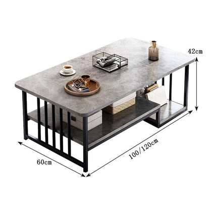 センターテーブル　テーブル　茶テーブル　応接用　暗い色調　物置台　金属フレーム　台輪　丈夫　耐久性　穏やか　おしゃれ　落ち着き　SNZ-C028  CHICKAGU
