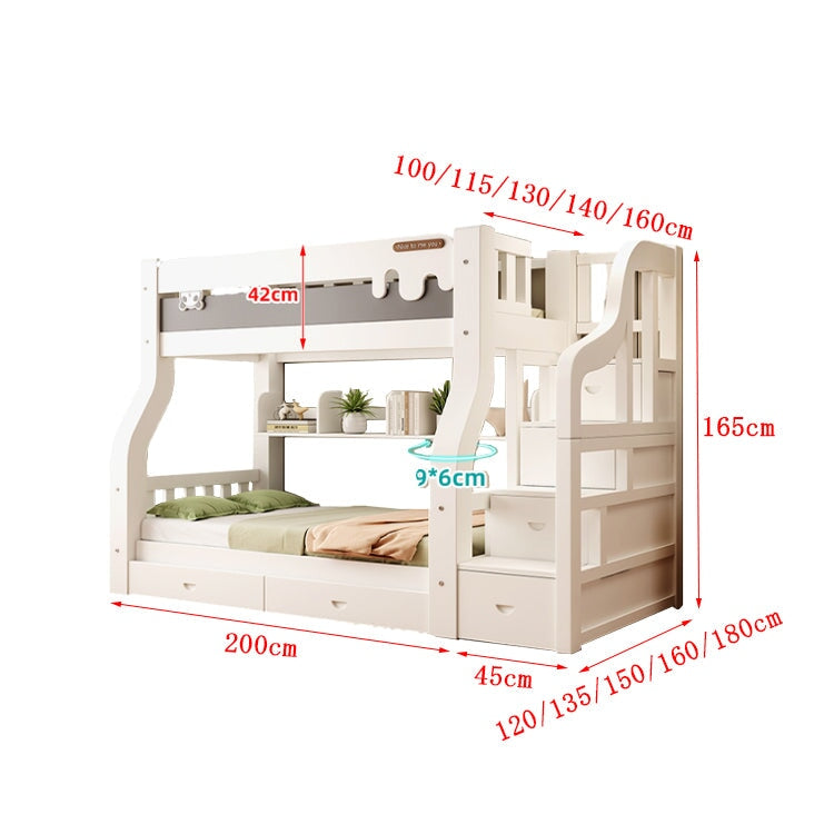 二段ベッド　ベッド　引き出し　階段　はしご　収納　天然木　すのこ　安定性　丈夫　子供用　カスタマイズ可能　SCC-C012