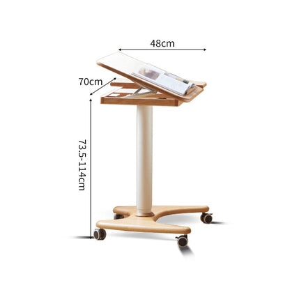 昇降　角度調節　キャスター付き　Ｈ字型ベース　安定性　天然木　頑丈　デスク　昇降デスク　サイドテーブル　コンパクト　シンプル　機能性　ナチュラル　SNZ-C023　chickagu