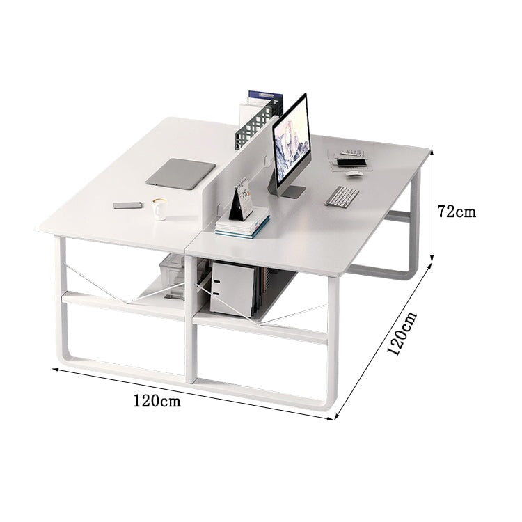 オフィスデスク　デスク　ワークデスク　作業用　事務所　トップパネル　プライバシー配慮　広い天板　スチールフレーム　収納ラック　厚み　耐久性　簡素　モダン　ホワイト　BGZ-C066　CHICKAGU