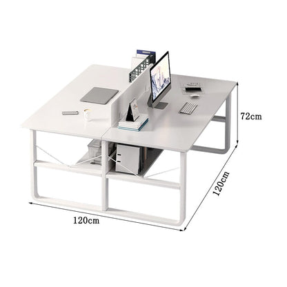 オフィスデスク　デスク　ワークデスク　作業用　事務所　トップパネル　プライバシー配慮　広い天板　スチールフレーム　収納ラック　厚み　耐久性　簡素　モダン　ホワイト　BGZ-C066　CHICKAGU