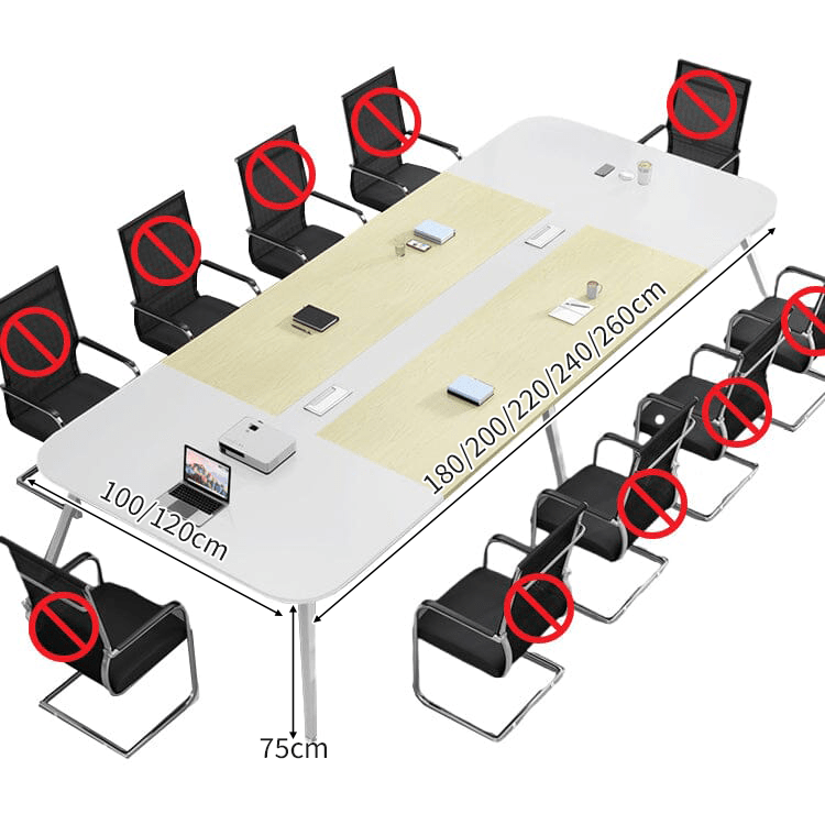 エコ板材　厚い天板　幅広　配線ボックス　Ｒ仕上げ　スチールフレーム　会議テーブル　テーブル　ミーティング　シンプル　洗練　カスタマイズ可能　HYZ-C026　chickagu