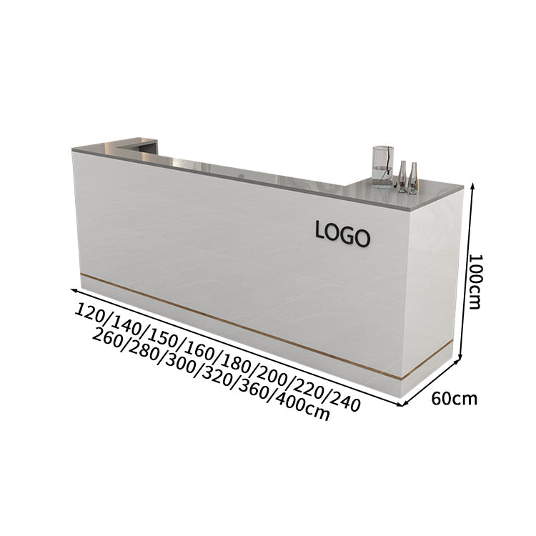 高級感　キーボードトレイ付き　ホワイト　カスタマイズ可能　受付カウンター　レジカウンター　カウンター　受付台　カスタマイズ可能　JDT-S044