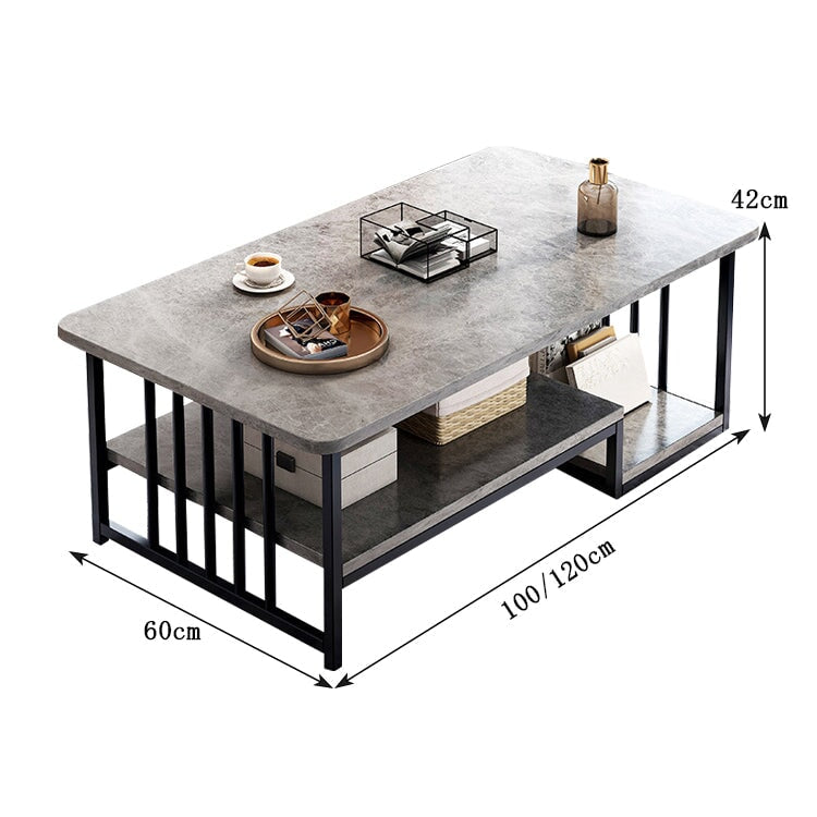 センターテーブル　テーブル　茶テーブル　応接用　暗い色調　物置台　金属フレーム　台輪　丈夫　耐久性　穏やか　おしゃれ　落ち着き　SNZ-C028  CHICKAGU